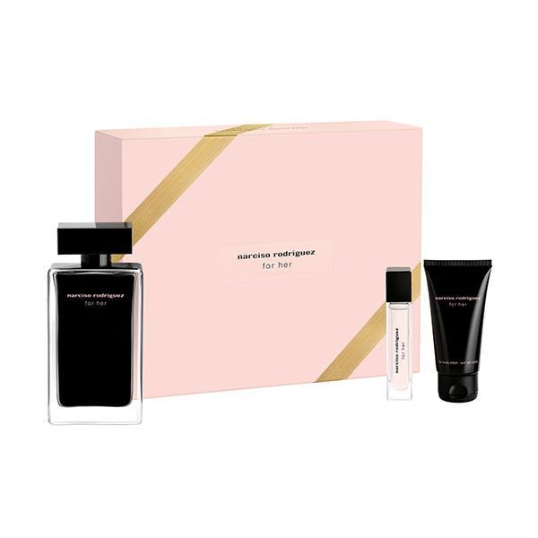 Narciso Rodriguez For Her EDT Estuche 100 Ml. + Mini Talla 10 Ml. + Lait 75 Ml.